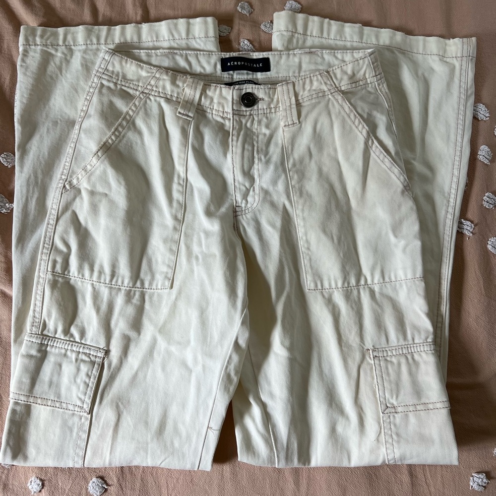 Aeropostale Low Rise Flare Cargo Pants